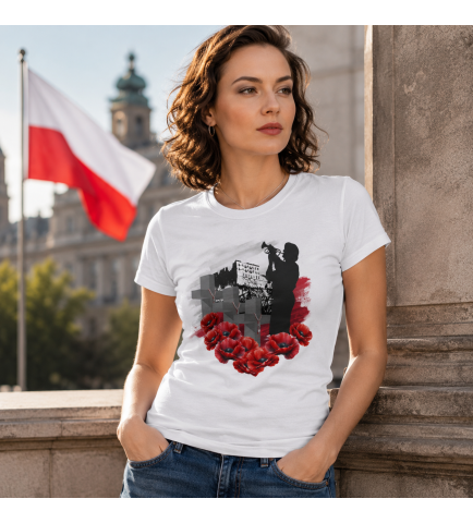 KOSZULKA DAMSKA PATRIOTYCZNI CZERWONE MAKI